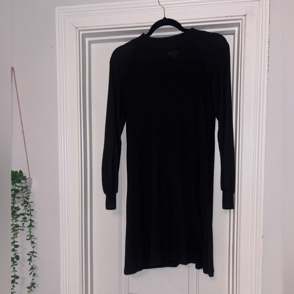 love, Fire Black Long Sleeve Dress